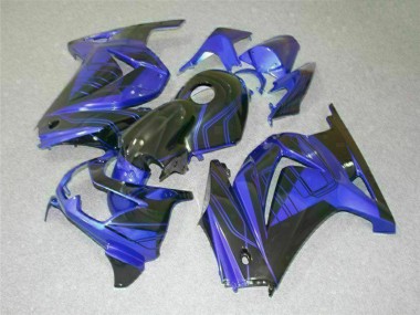 Loja Abs Kits Completos Carenagem Moto Kawasaki EX250 08-12 - Preto Azul