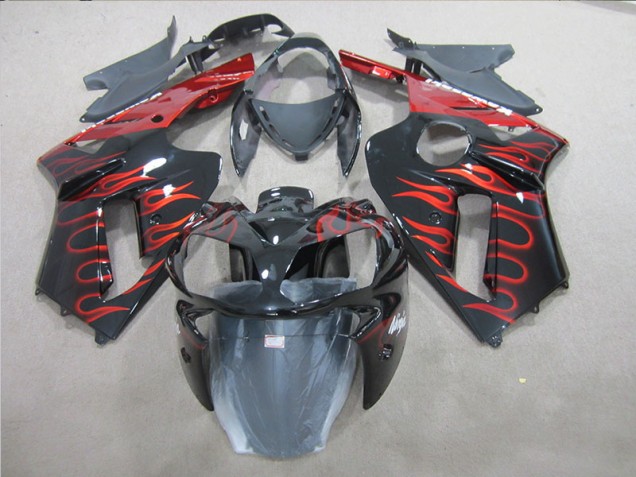 Loja Abs Kits Completos Carenagem Moto Kawasaki ZX6R 07-08 - Preto Vermelho Chama Loja Abs Kits Completos Carenagem Moto Kawasaki ZX6R 07-08 - Preto Vermelho Chama