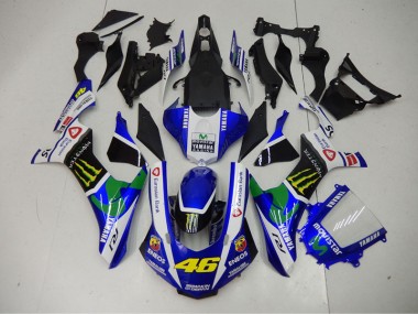 Loja Abs Motocicleta Plástico Yamaha R1 15-19 - Azul Azul Branco ENEOS Movistar 46