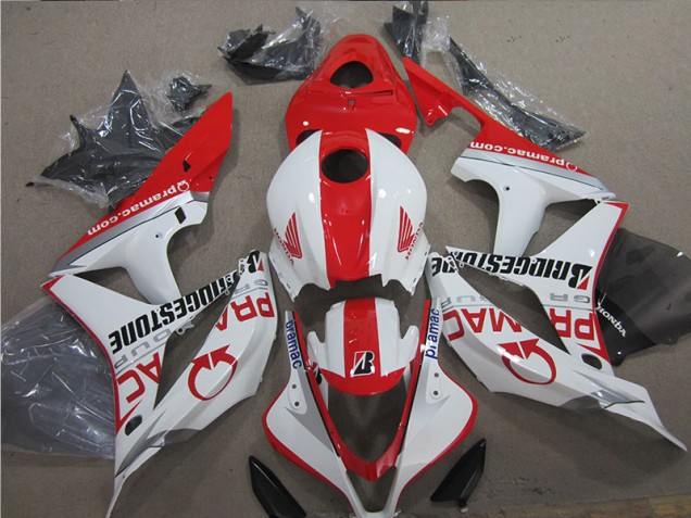 Loja Abs Motocicleta Plásticos Honda CBR 600RR 07-08 - Vermelho Branco Loja Abs Motocicleta Plásticos Honda CBR 600RR 07-08 - Vermelho Branco