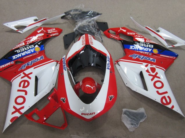 Loja Carenagem Moto Ducati 1098 07-14 - Branco Vermelho Xerox