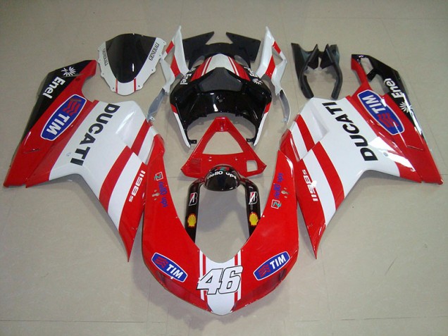 Loja Carenagem Moto Ducati 1098 07-14 - Vermelho Branco Tim 46 Loja Carenagem Moto Ducati 1098 07-14 - Vermelho Branco Tim 46
