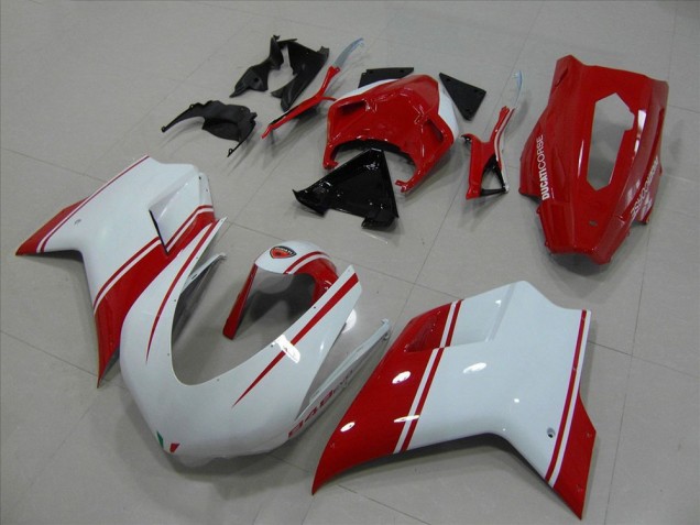 Loja Carenagem Moto Ducati 749 749R 749S - Branco & Vermelho Corrida Version Loja Carenagem Moto Ducati 749 749R 749S - Branco & Vermelho Corrida Version