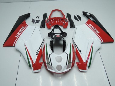 Loja Carenagem Moto Ducati 749 999 05-06 - Branco Vermelho & Cauda Aberta
