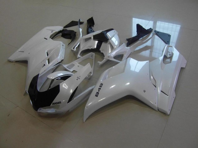 Loja Carenagem Moto Ducati 848 1098 1198 07-14 - Branco Pérola Preto Listra Loja Carenagem Moto Ducati 848 1098 1198 07-14 - Branco Pérola Preto Listra
