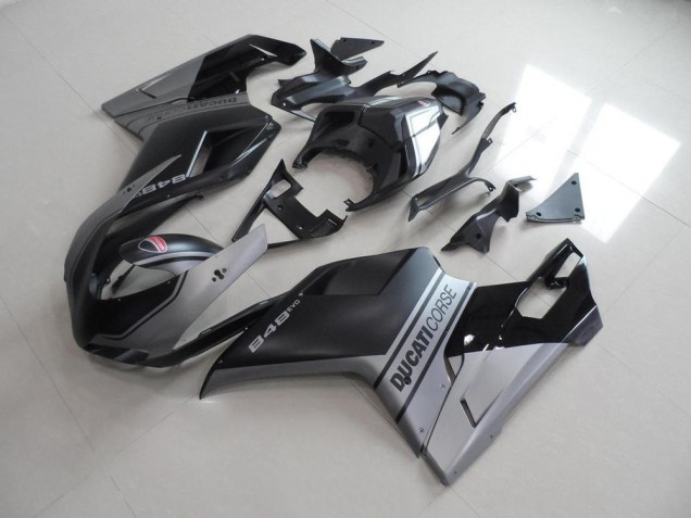 Loja Carenagem Moto Ducati 848 1098 1198 07-14 - Preto Fosco Prata Estilo OEM Loja Carenagem Moto Ducati 848 1098 1198 07-14 - Preto Fosco Prata Estilo OEM