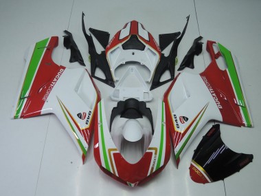 Loja Carenagem Moto Ducati 848 1098 1198 07-14 - Vermelho Branco & Verde
