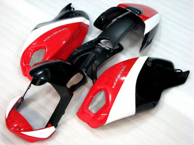 Loja Carenagem Moto Ducati Monster 696 08-12 - Preto Vermelho Branco Monster Loja Carenagem Moto Ducati Monster 696 08-12 - Preto Vermelho Branco Monster