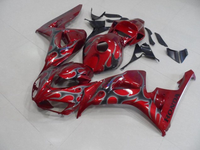 Loja Carenagem Moto Honda CBR 1000RR 06-07 - Vermelho Prata Chama