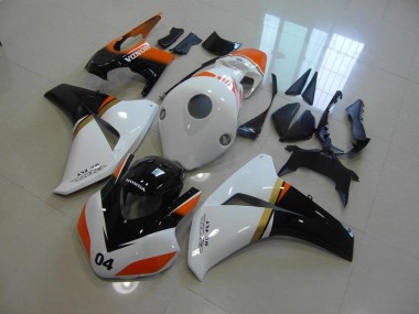 Loja Carenagem Moto Honda CBR 1000RR 08-11 - Branco & Preto & Laranja Corrida