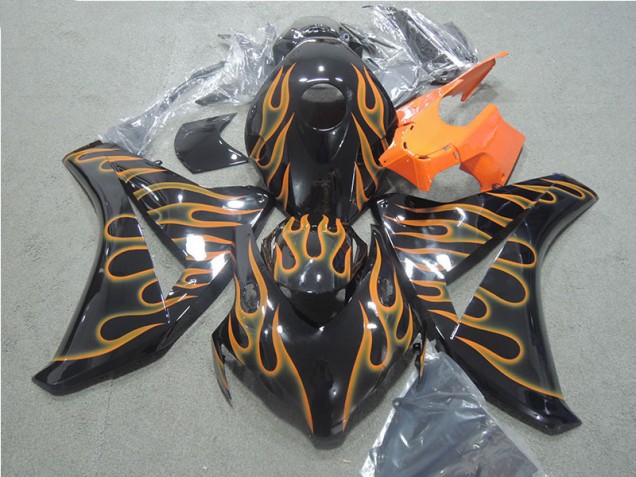 Loja Carenagem Moto Honda CBR 1000RR 08-11 - Preto Laranja Chama Loja Carenagem Moto Honda CBR 1000RR 08-11 - Preto Laranja Chama