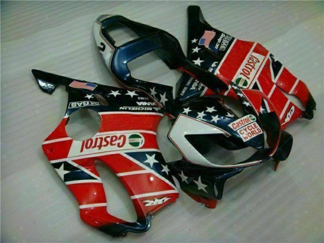 Loja Carenagem Moto Honda CBR 600 F4i 01-03 - Vermelho Branco Azul Castrol Cycle World Loja Carenagem Moto Honda CBR 600 F4i 01-03 - Vermelho Branco Azul Castrol Cycle World