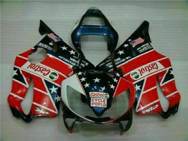 Loja Carenagem Moto Honda CBR 600 F4i 01-03 - Vermelho Branco Azul Castrol Cycle World Loja Carenagem Moto Honda CBR 600 F4i 01-03 - Vermelho Branco Azul Castrol Cycle World