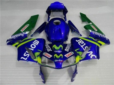 Loja Carenagem Moto Honda CBR 600RR 03-04 - Azul Verde Movistar Castrol