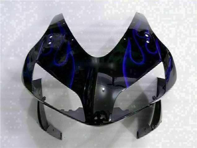 Loja Carenagem Moto Honda CBR 600RR 03-04 - Preto & Azul Chama Loja Carenagem Moto Honda CBR 600RR 03-04 - Preto & Azul Chama