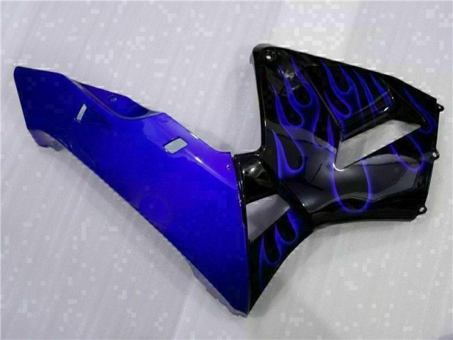 Loja Carenagem Moto Honda CBR 600RR 03-04 - Preto & Azul Chama Loja Carenagem Moto Honda CBR 600RR 03-04 - Preto & Azul Chama