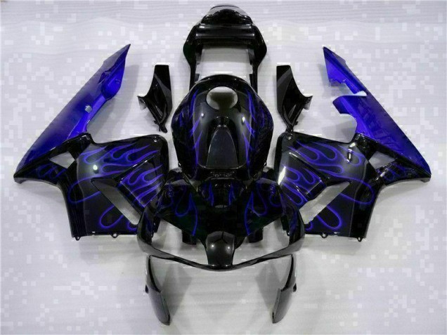 Loja Carenagem Moto Honda CBR 600RR 03-04 - Preto & Azul Chama Loja Carenagem Moto Honda CBR 600RR 03-04 - Preto & Azul Chama