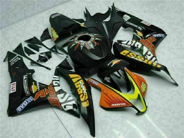 Loja Carenagem Moto Honda CBR 600RR 07-08 - Preto Amarelo Repsol 46 Loja Carenagem Moto Honda CBR 600RR 07-08 - Preto Amarelo Repsol 46