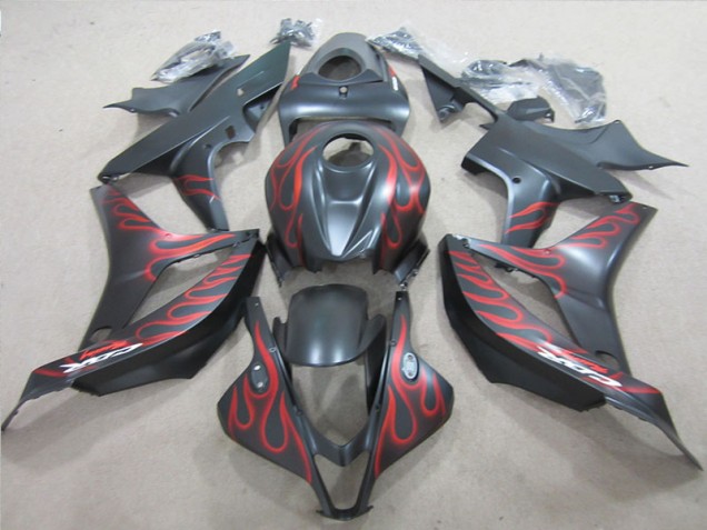 Loja Carenagem Moto Honda CBR 600RR 07-08 - Preto & Vermelho Chama Loja Carenagem Moto Honda CBR 600RR 07-08 - Preto & Vermelho Chama