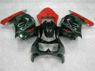 Loja Carenagem Moto Kawasaki EX250 08-12 - Preto Vermelho Ninja