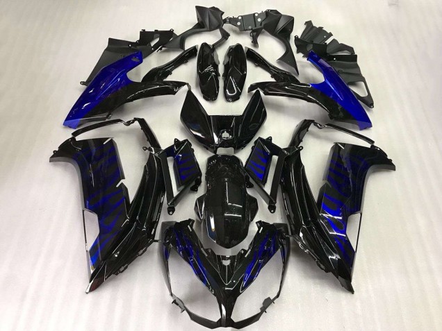 Loja Carenagem Moto Kawasaki EX650 12-16 - Preto Azul Chama Loja Carenagem Moto Kawasaki EX650 12-16 - Preto Azul Chama