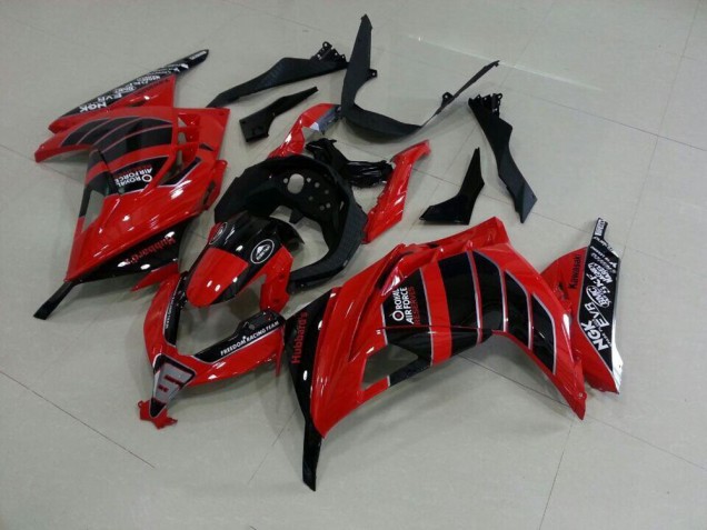 Loja Carenagem Moto Kawasaki ZX 300R 13-16 - Vermelho Preto Airforce Loja Carenagem Moto Kawasaki ZX 300R 13-16 - Vermelho Preto Airforce
