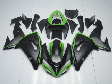 Loja Carenagem Moto Kawasaki ZX10R 06-07 - Preto Fosco & Verde Line