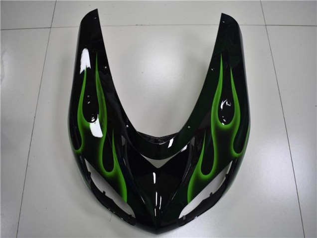 Loja Carenagem Moto Kawasaki ZX10R 06-07 - Preto Verde Chama Loja Carenagem Moto Kawasaki ZX10R 06-07 - Preto Verde Chama