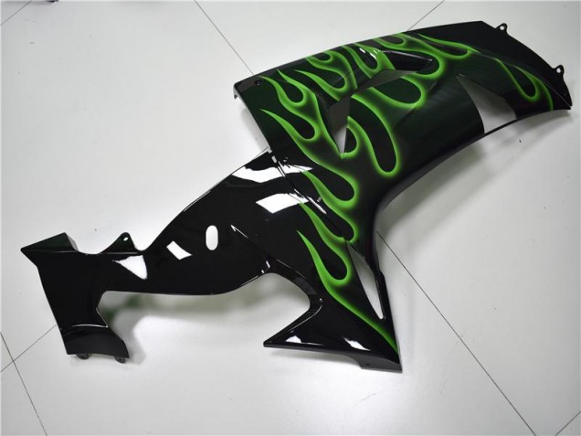 Loja Carenagem Moto Kawasaki ZX10R 06-07 - Preto Verde Chama Loja Carenagem Moto Kawasaki ZX10R 06-07 - Preto Verde Chama