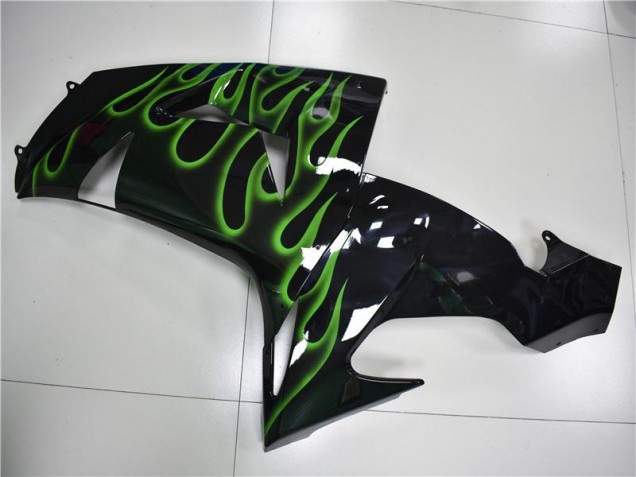 Loja Carenagem Moto Kawasaki ZX10R 06-07 - Preto Verde Chama Loja Carenagem Moto Kawasaki ZX10R 06-07 - Preto Verde Chama