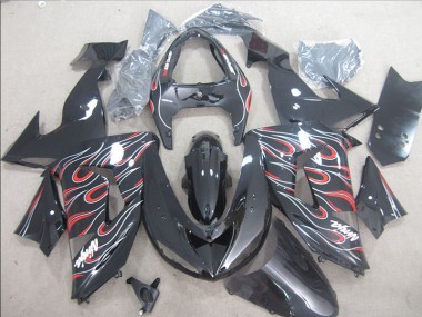 Loja Carenagem Moto Kawasaki ZX10R 06-07 - Preto Vermelho Branco Chama Ninja