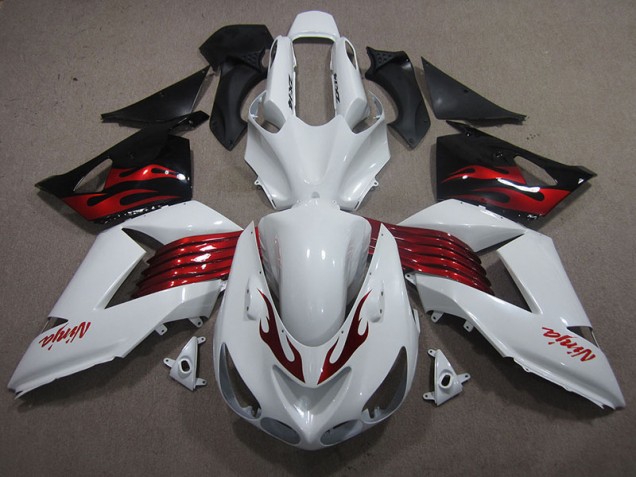 Loja Carenagem Moto Kawasaki ZX14R ZZR 1400 06-11 - Branco Vermelho Ninja Loja Carenagem Moto Kawasaki ZX14R ZZR 1400 06-11 - Branco Vermelho Ninja