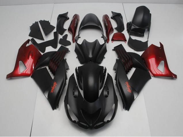 Loja Carenagem Moto Kawasaki ZX14R ZZR 1400 06-11 - Preto Fosco & Vermelho Loja Carenagem Moto Kawasaki ZX14R ZZR 1400 06-11 - Preto Fosco & Vermelho