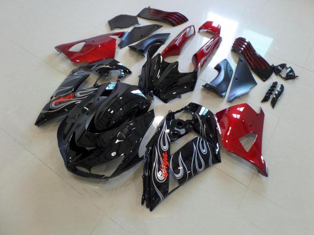 Loja Carenagem Moto Kawasaki ZX14R ZZR 1400 06-11 - Preto Nd Vermelho Prata Chama Loja Carenagem Moto Kawasaki ZX14R ZZR 1400 06-11 - Preto Nd Vermelho Prata Chama