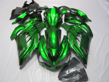 Loja Carenagem Moto Kawasaki ZX14R ZZR 1400 12-21 - Verde Branco Ninja Decalque