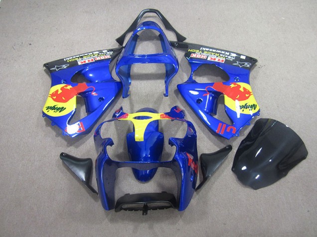 Loja Carenagem Moto Kawasaki ZX6R 00-02 - Azul Red Bull Ninja Loja Carenagem Moto Kawasaki ZX6R 00-02 - Azul Red Bull Ninja