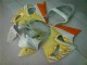 Loja Carenagem Moto Kawasaki ZX6R 00-02 - Branco Amarelo Chama Loja Carenagem Moto Kawasaki ZX6R 00-02 - Branco Amarelo Chama