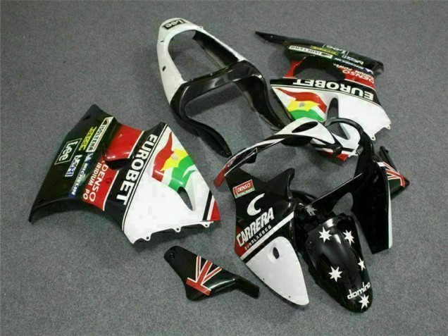 Loja Carenagem Moto Kawasaki ZX6R 00-02 - Preto Branco Eurobet Loja Carenagem Moto Kawasaki ZX6R 00-02 - Preto Branco Eurobet