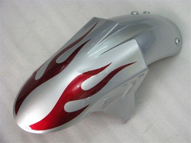 Loja Carenagem Moto Kawasaki ZX6R 05-06 - Prata Vermelho Chamas