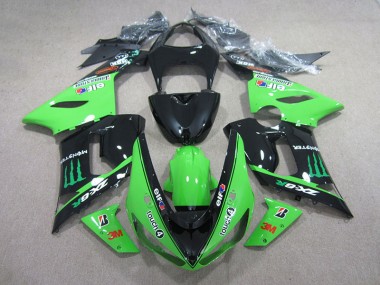 Loja Carenagem Moto Kawasaki ZX6R 05-06 - Preto Verde 3M Touch4 Monster