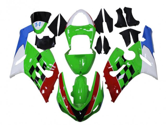 Loja Carenagem Moto Kawasaki ZX6R 05-06 - Verde Vermelho Branco Azul Loja Carenagem Moto Kawasaki ZX6R 05-06 - Verde Vermelho Branco Azul