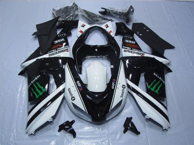 Loja Carenagem Moto Kawasaki ZX6R 07-08 - Preto Branco Monster Touch4