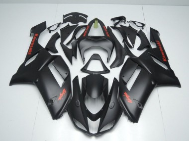 Loja Carenagem Moto Kawasaki ZX6R 07-08 - Preto Fosco & Vermelho Adesivo