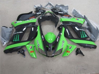 Loja Carenagem Moto Kawasaki ZX6R 07-08 - Verde Preto 3M Monster