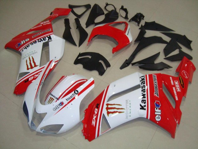 Loja Carenagem Moto Kawasaki ZX6R 07-08 - Vermelho & Branco Loja Carenagem Moto Kawasaki ZX6R 07-08 - Vermelho & Branco