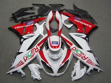 Loja Carenagem Moto Kawasaki ZX6R 09-12 - Branco Vermelho Rapid