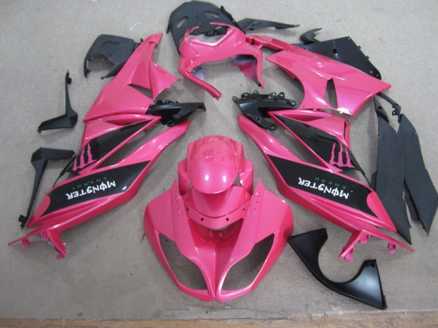 Loja Carenagem Moto Kawasaki ZX6R 09-12 - Rosa Preto Monster