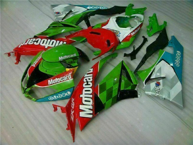 Loja Carenagem Moto Kawasaki ZX6R 09-12 - Vermelho Verde Motocard Loja Carenagem Moto Kawasaki ZX6R 09-12 - Vermelho Verde Motocard