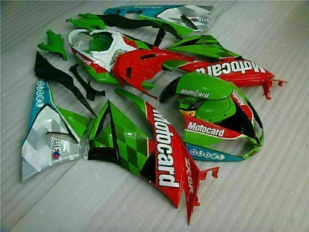 Loja Carenagem Moto Kawasaki ZX6R 09-12 - Vermelho Verde Motocard Loja Carenagem Moto Kawasaki ZX6R 09-12 - Vermelho Verde Motocard