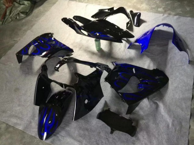 Loja Carenagem Moto Kawasaki ZX9R 00-01 - Preto Brilhante Azul Chama